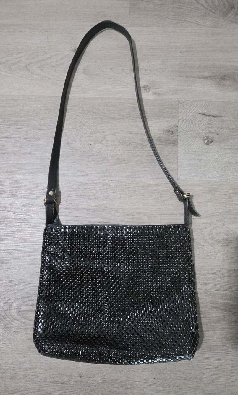 Whiting and Davis Vintage Black Mesh Shoulder Bag